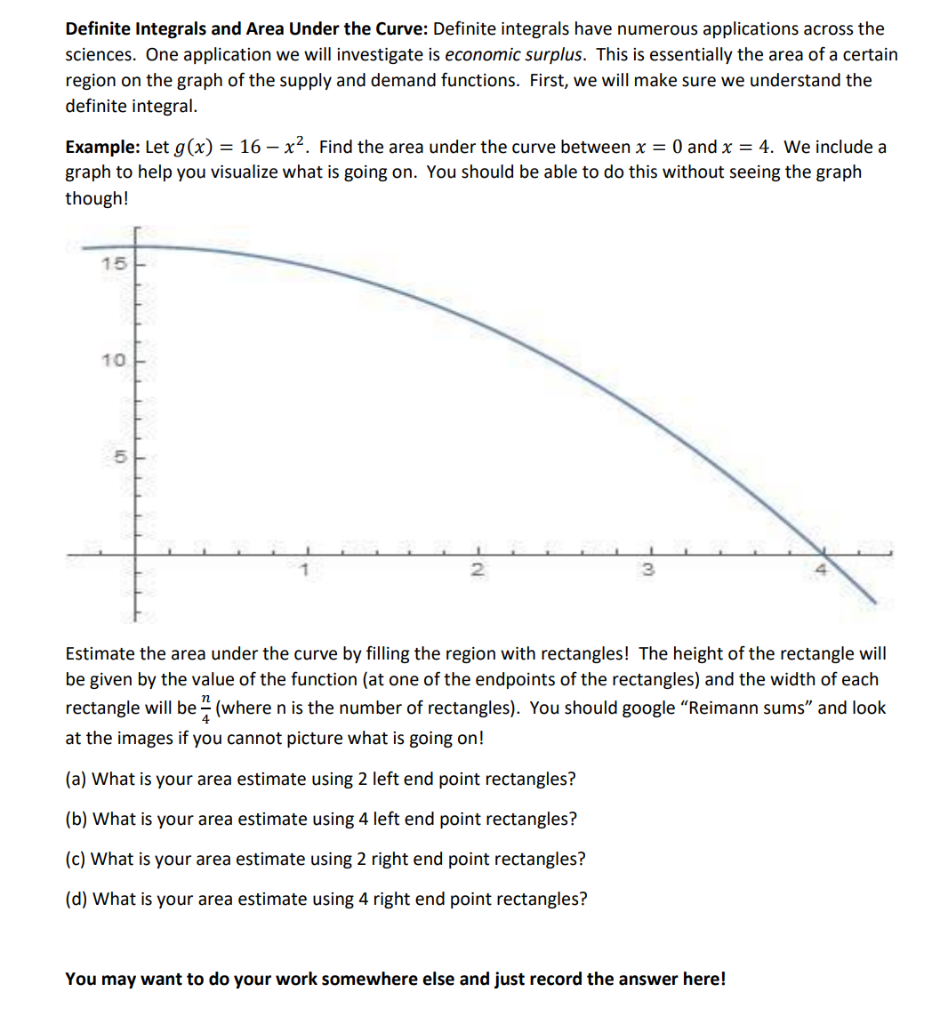 Solved Definite Integrals and Area Under the Curve: Definite | Chegg.com