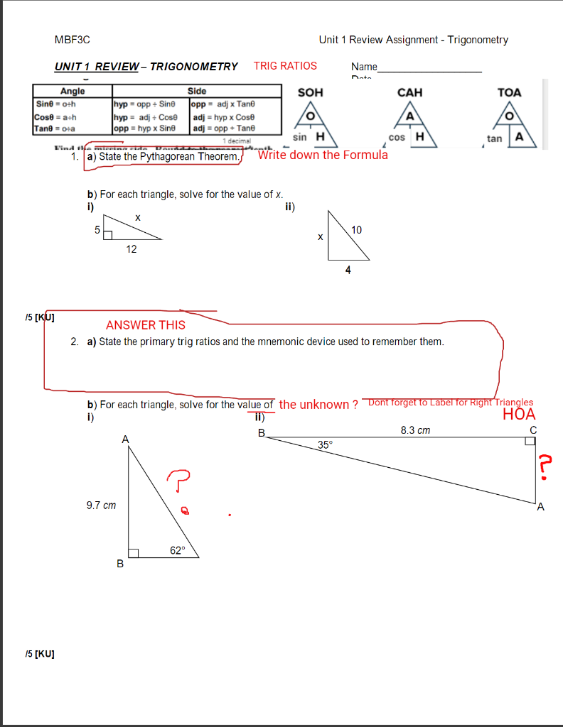 mbf3c statistics assignment answers