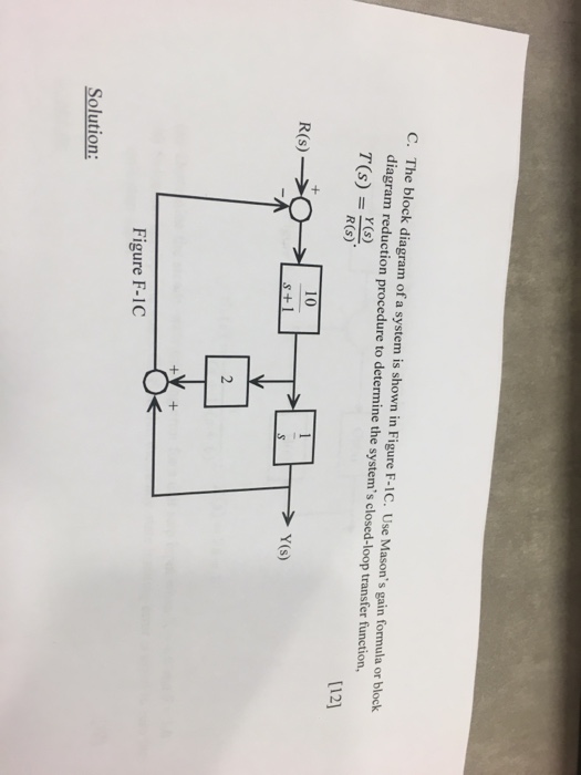 Solved C. The block diagram of a system is shown in Figure | Chegg.com