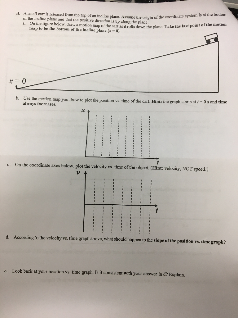 Solved I. One Dimensional Motion With Constant Acceleration | Chegg.com