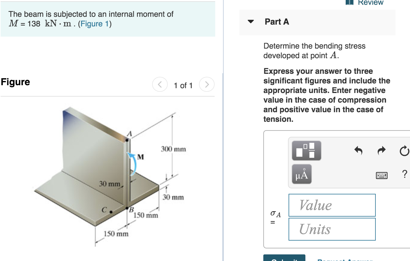 Solved Determine Bending stress at point A, point B, and | Chegg.com