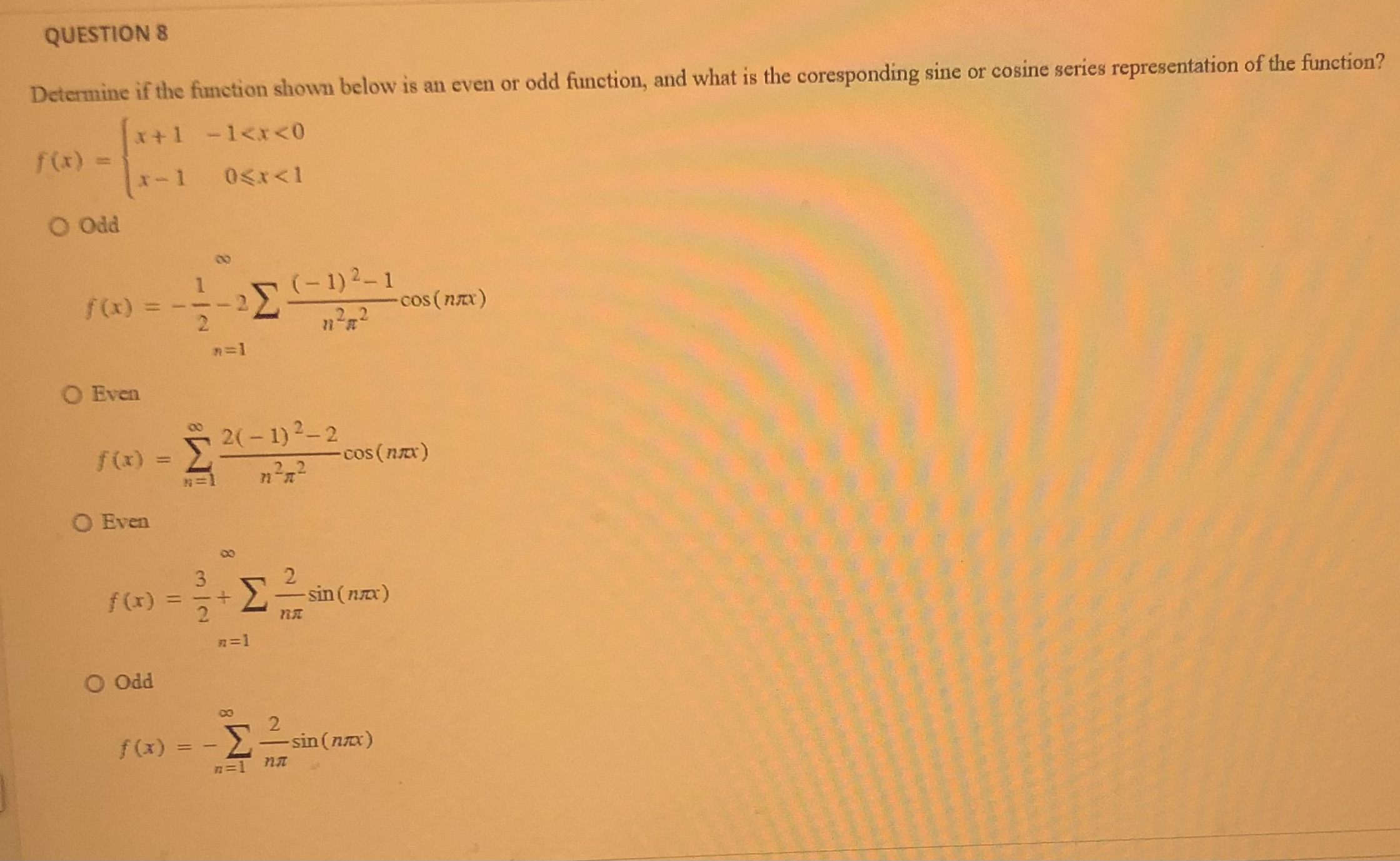 solved-determine-if-the-function-shown-below-is-an-even-or-chegg