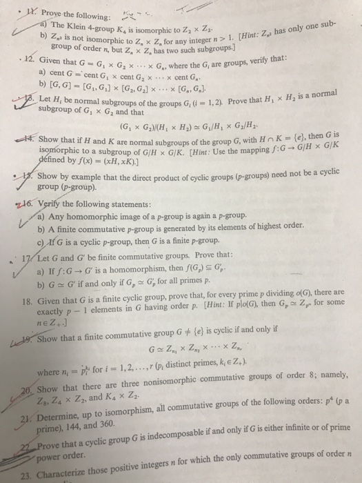 Solved .JX Prove the following The Klein 4group K, is