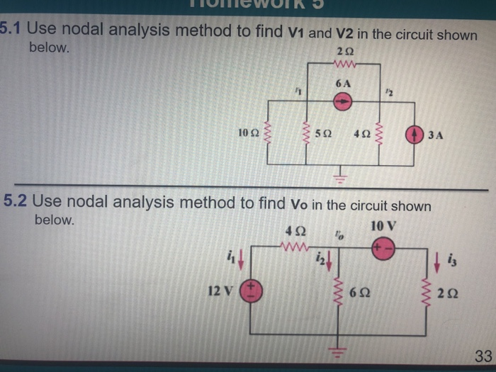 Solved 5 1 Use Nodal Analysis Method To Find V1 And V2 In