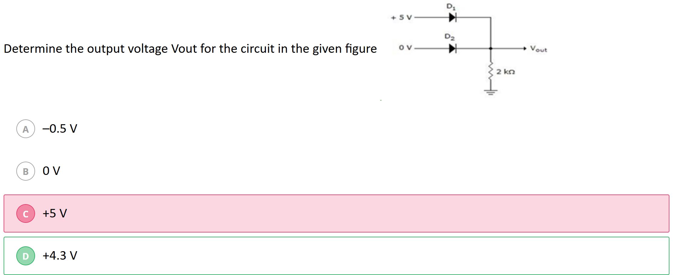 Solved Determine the output voltage Vout for the circuit in | Chegg.com