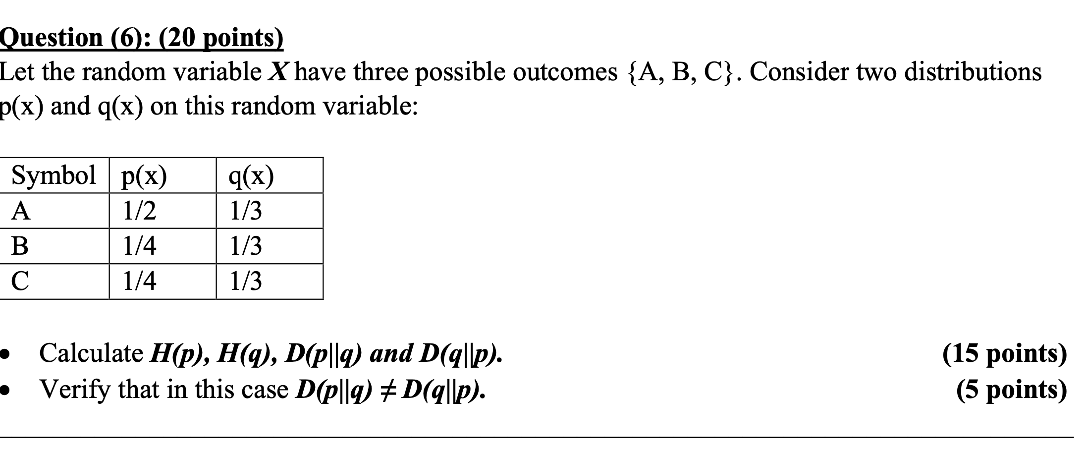 Solved Question (6): (20 points) Let the random variable X | Chegg.com
