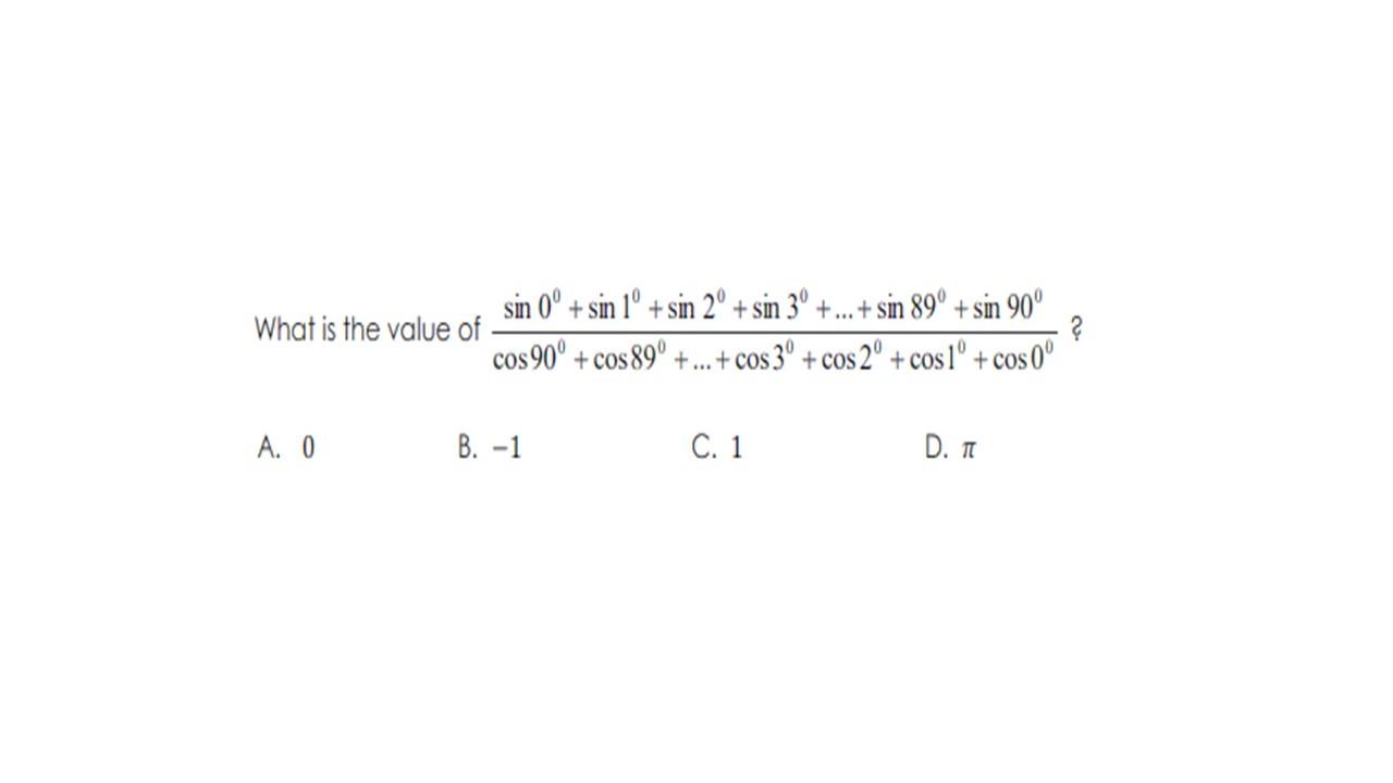 Solved What is the value of sin 0° + sin 1° + sin 2° + sin | Chegg.com