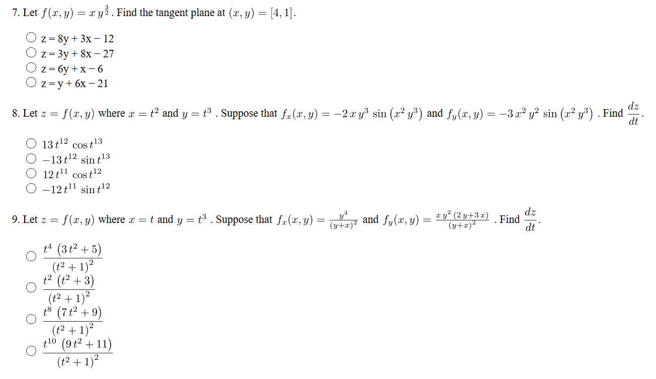 Solved 7 Let F X Y X Yl Find The Tangent Plane At Chegg Com