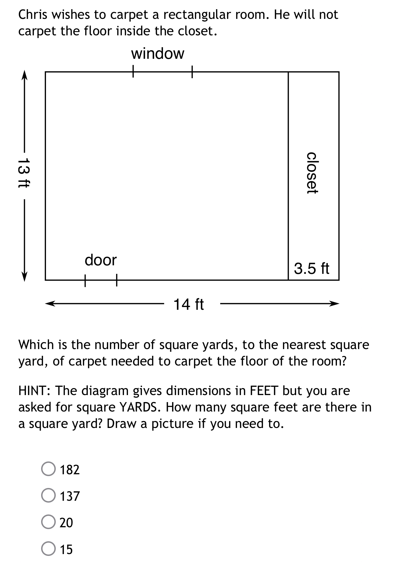 Solved Chris wishes to carpet a rectangular room. He will