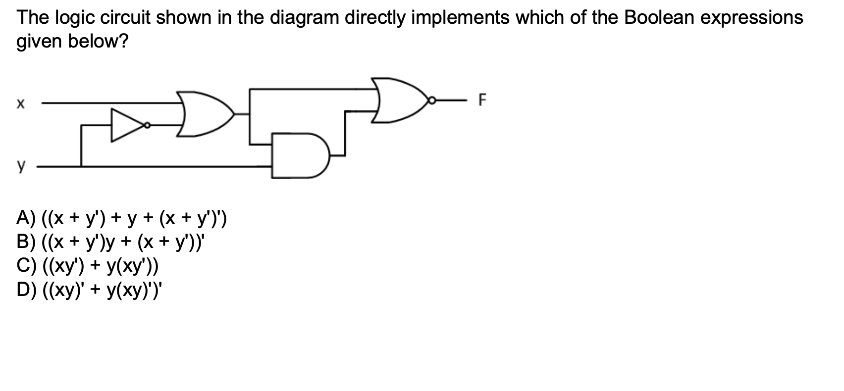 Solved The Logic Circuit Shown In The Diagram Directly | Chegg.com