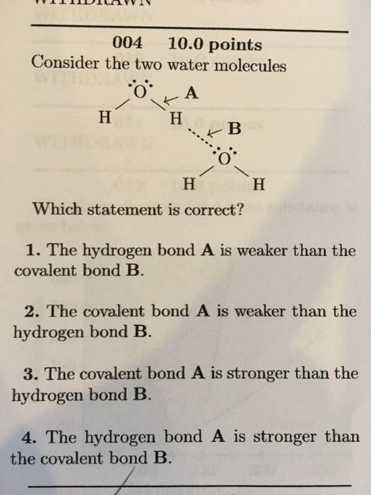 Solved 004 10.0 points Consider the two water molecules | Chegg.com