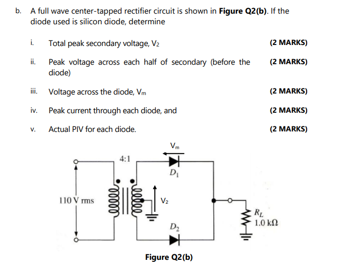 Solved 2. a. A halfwave rectifier circuit is as shown in
