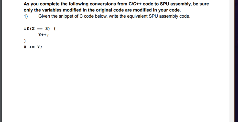 Solved As you complete the following conversions from C/C++ | Chegg.com