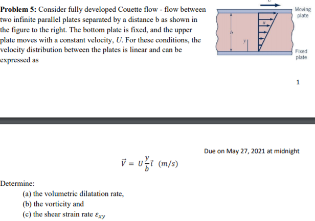 Solved Moving plate Problem 5: Consider fully developed | Chegg.com