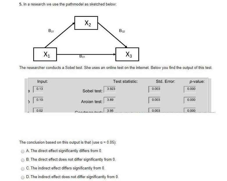 Solved 5. In A Research We Use The Pathmodel As Sketched | Chegg.com