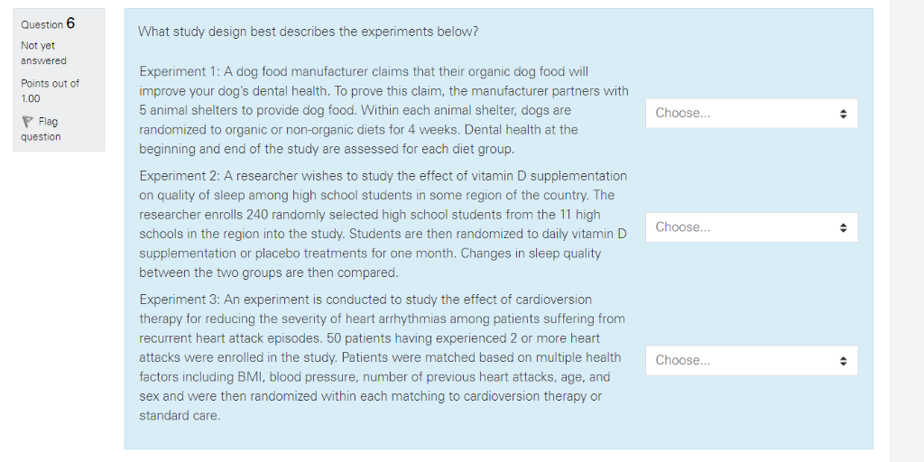 Solved Question 6 What Study Design Best Describes The Chegg solved-question-6-what-study-design-best-describes-the-chegg