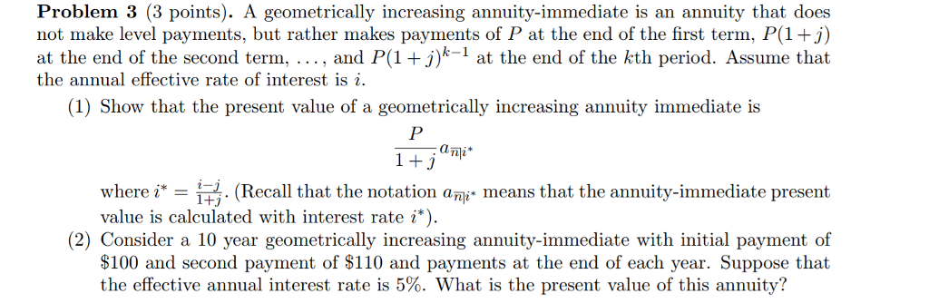 Problem 3 (3 points). A geometrically increasing | Chegg.com