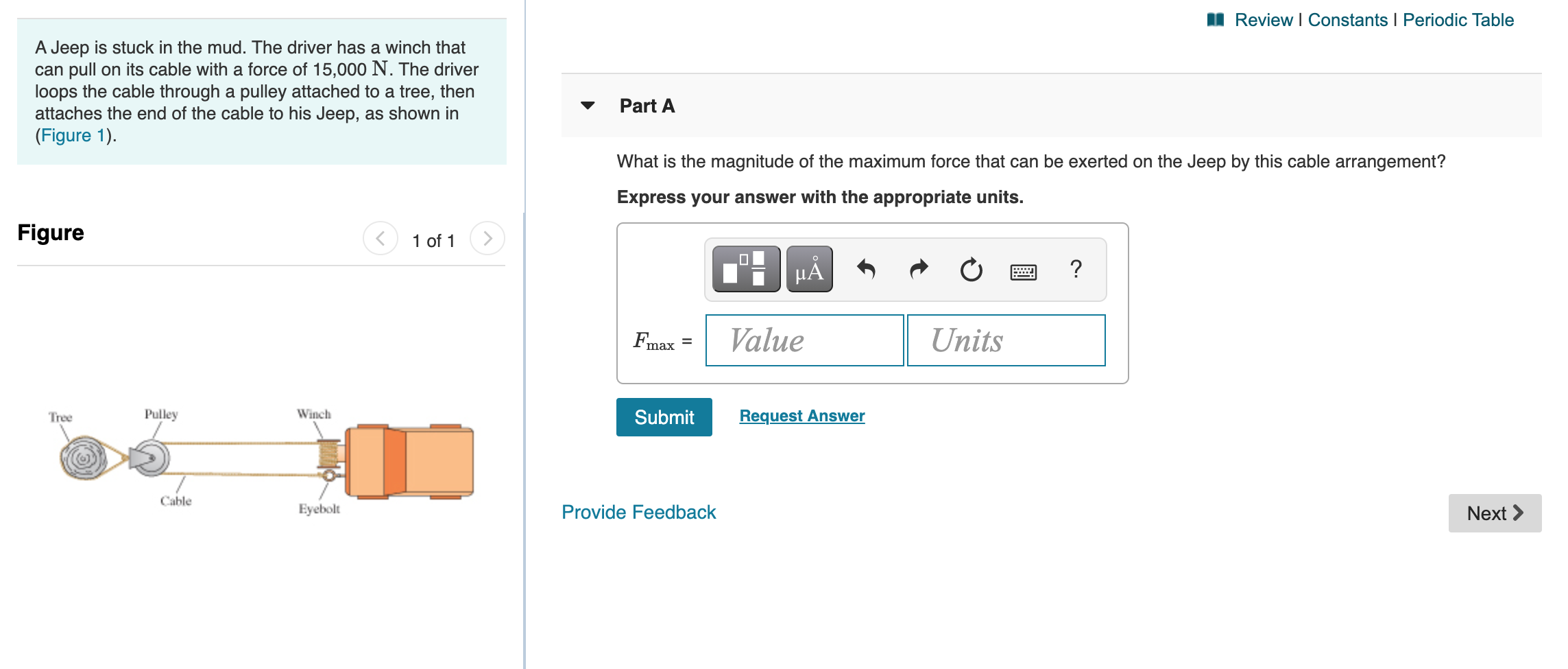 Solved I Review Constants Periodic Table A Jeep is stuck
