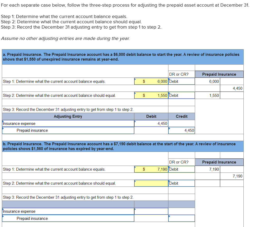 Solved For each separate case below, follow the three-step | Chegg.com