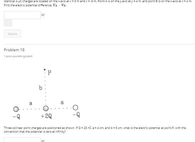 Solved Identical 4 C charges are located on the X-axis at x | Chegg.com