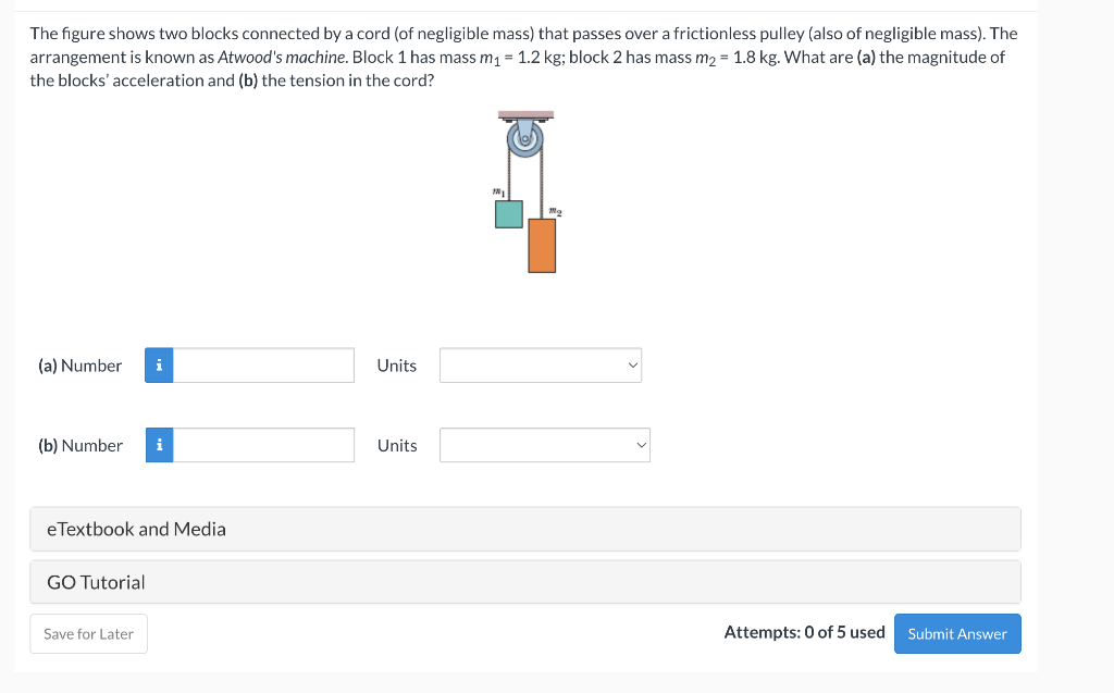 Solved The figure shows two blocks connected by a cord (of | Chegg.com