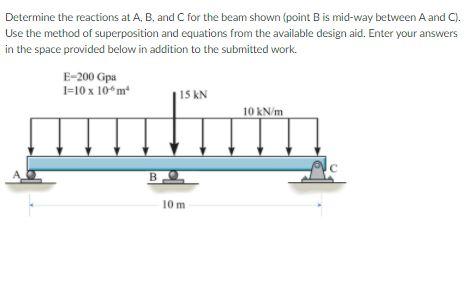 Solved Determine The Reactions At A, B, And C For The Beam | Chegg.com