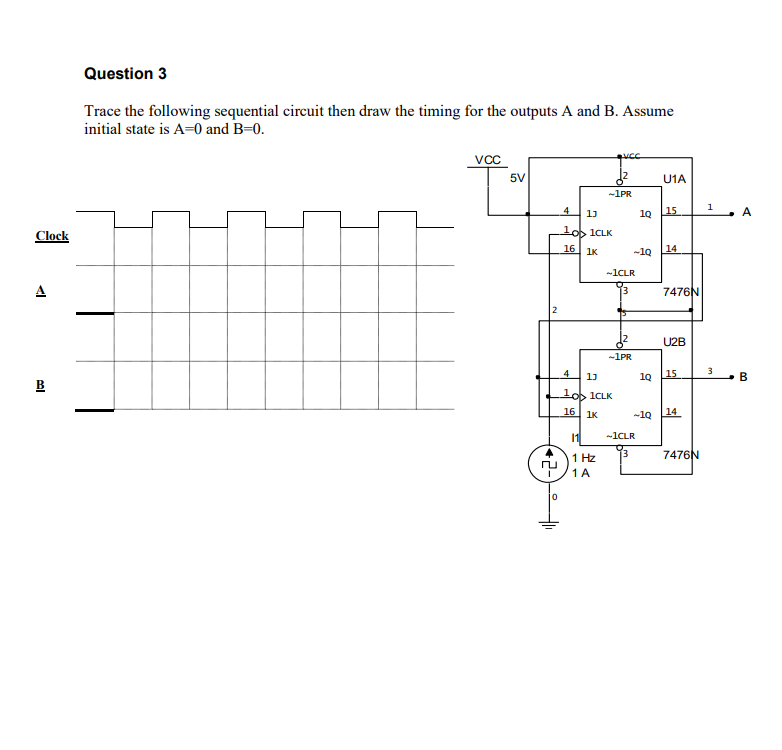 Solved Trace the following sequential circuit then draw the | Chegg.com
