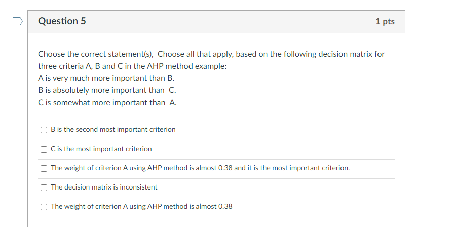 Solved Question 5 1 pts Choose the correct statement(s), | Chegg.com