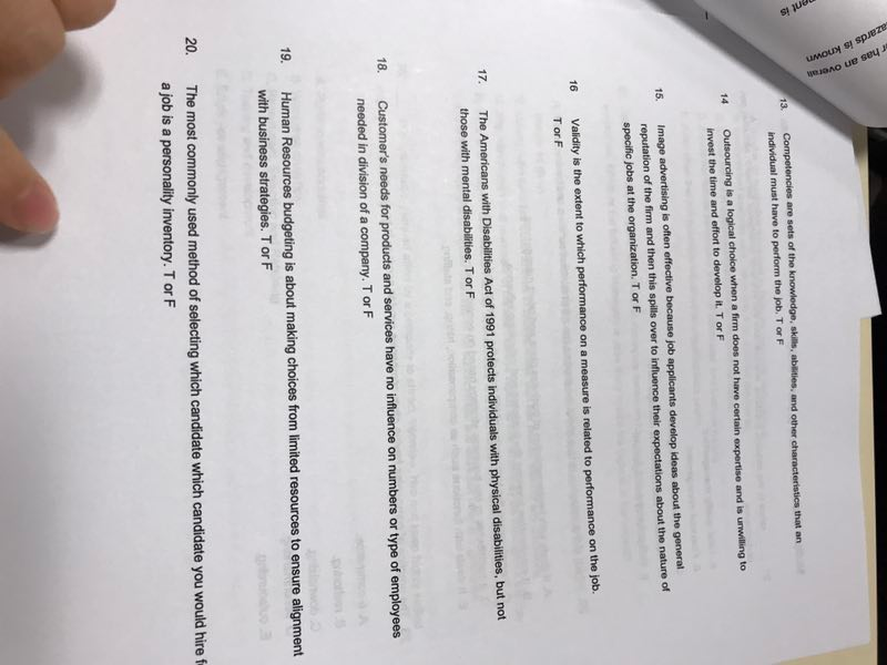 Solved 13. that an individual must have to perform the job. | Chegg.com