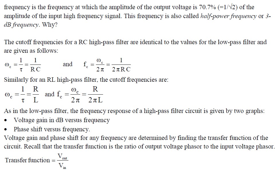 Solved Figure 3 RL highpass filter Page 3 4. Write below
