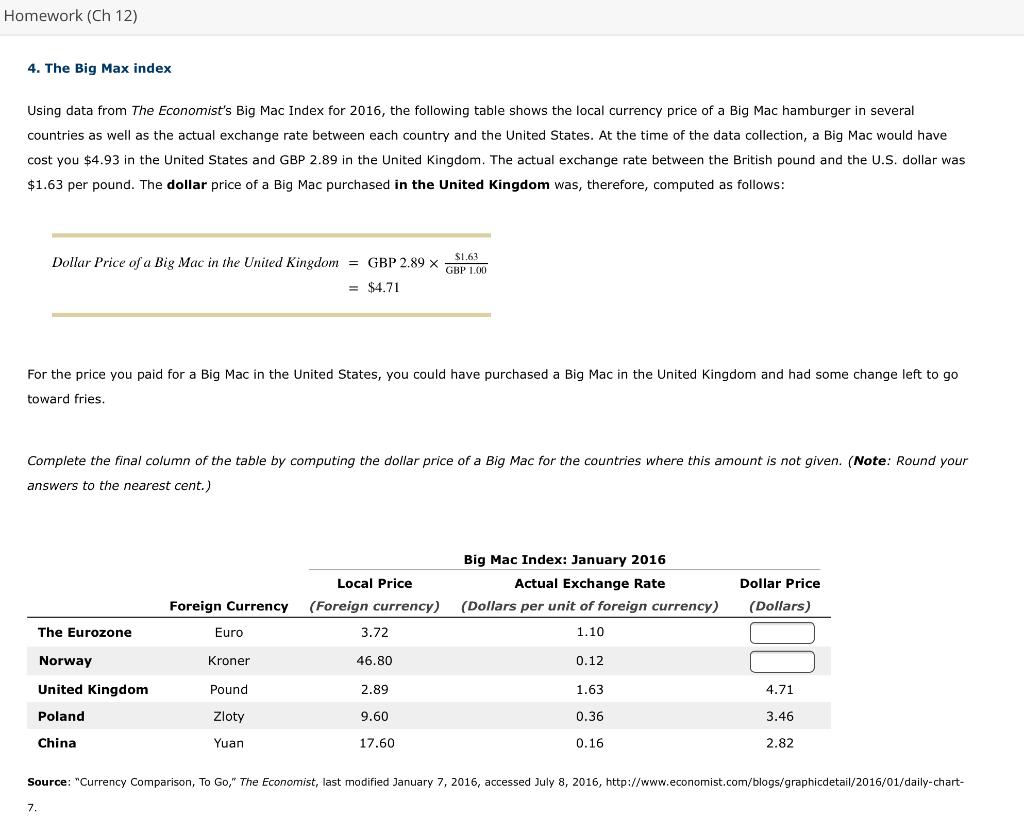 Solved homework ch 12 4 the big max index using data from chegg
