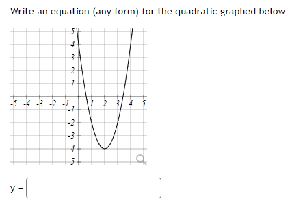 Solved Write an equation (any form) for the quadratic | Chegg.com