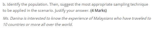 Solved B. Identify The Population. Then, Suggest The Most | Chegg.com