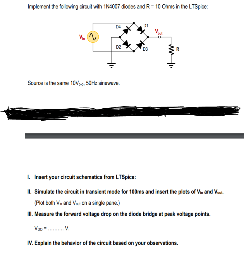 Solved Implement the following circuit with 1N4007 diodes | Chegg.com