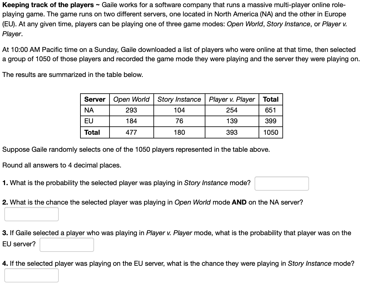 Solved Keeping track of the players - Gaile works for a