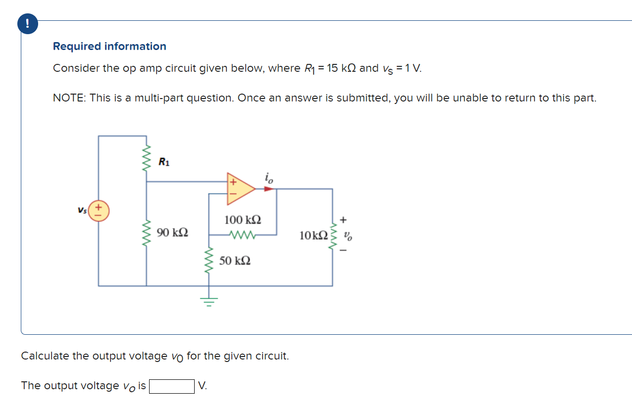 Solved ! Required Information Consider The Op Amp Circuit | Chegg.com