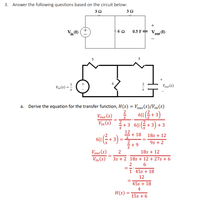 Solved 3. Answer the following questions based on the | Chegg.com