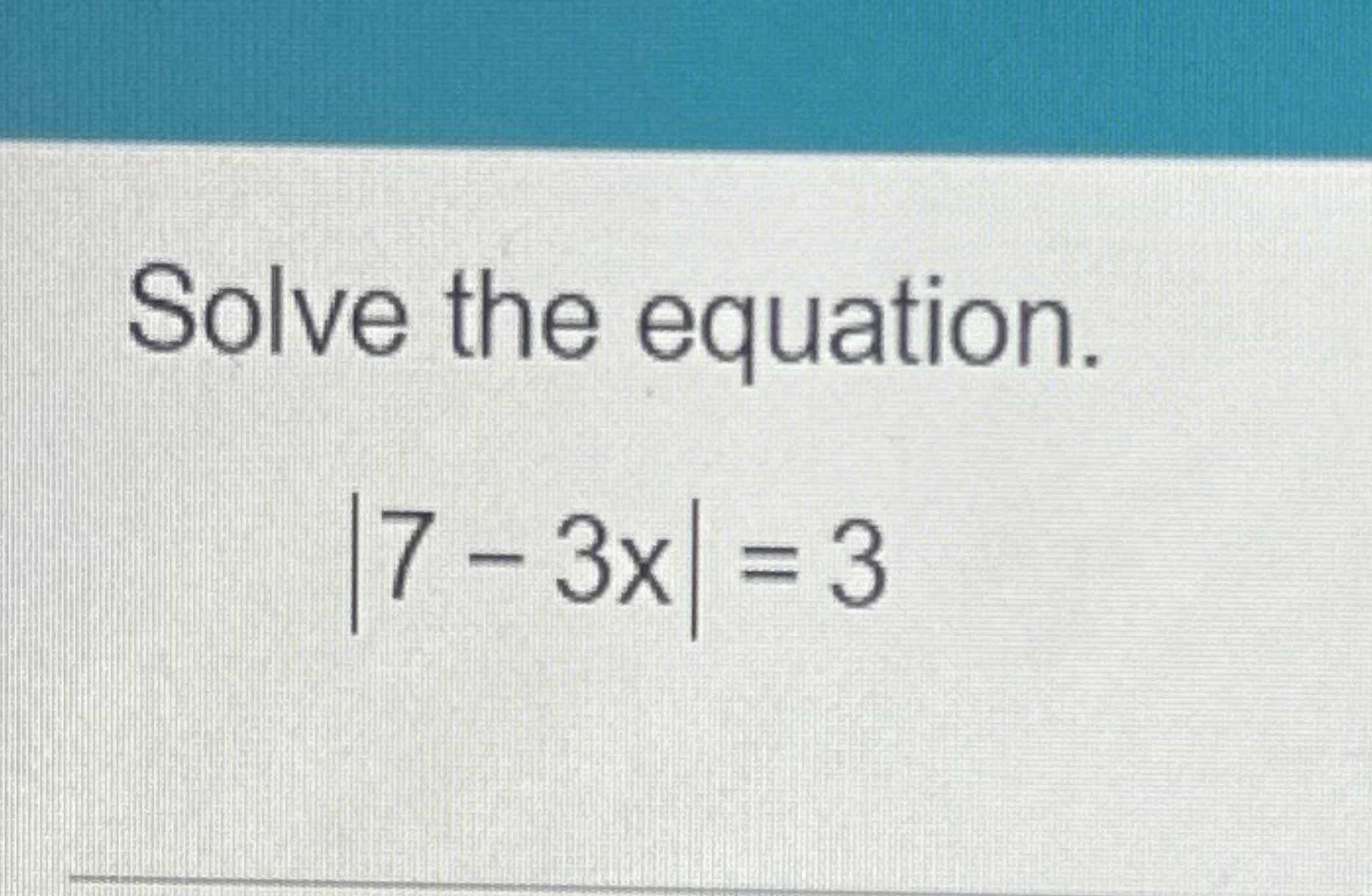 solve the equation 5x 3 3x 7