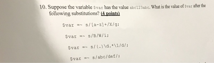 Solved 10. Suppose the variable Svar has the value | Chegg.com