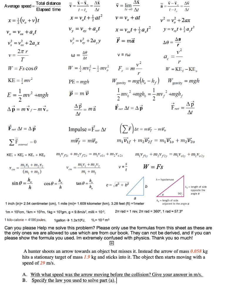 Solved Ax Average Speed Total Distance Elapsed Time Y L Chegg Com