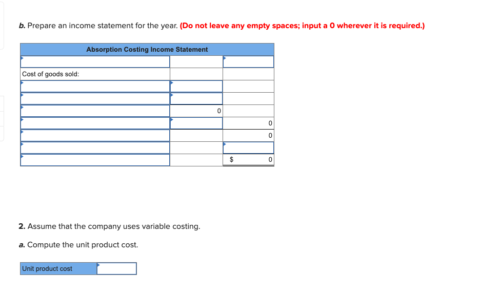 Solved Exercise 8-7 Variable And Absorption Costing Unit | Chegg.com