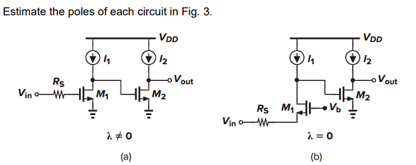 Estimate the poles of each circuit in Fig. 3. | Chegg.com