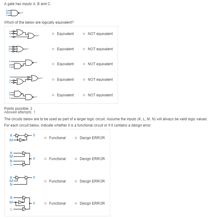 Solved A gate has inputs A, B and C. Which of the below are | Chegg.com