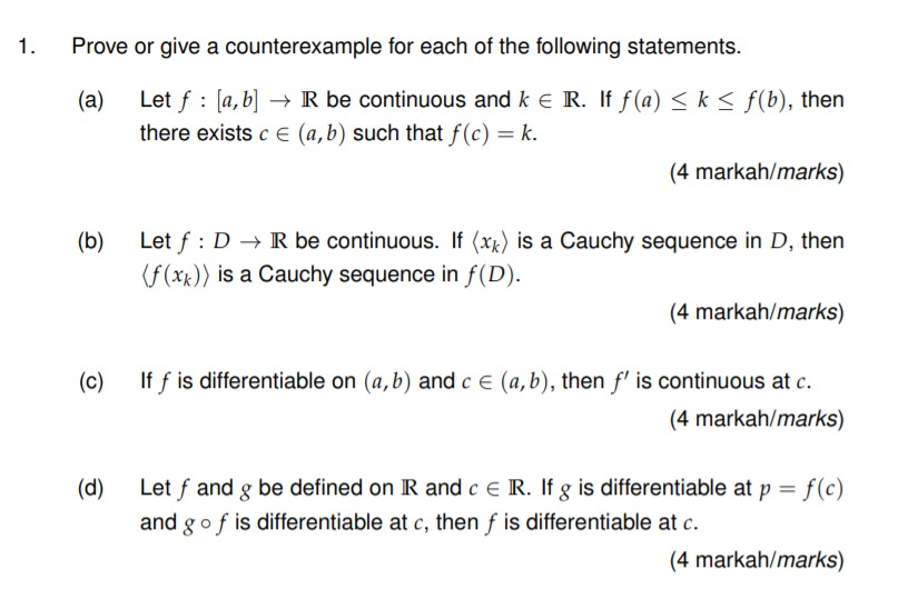 Solved 1 Prove Or Give A Counterexample For Each Of The Chegg Com