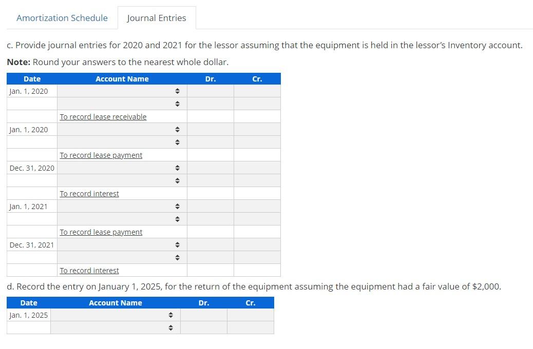 Solved Recording SalesType Lease, Unguaranteed Residual