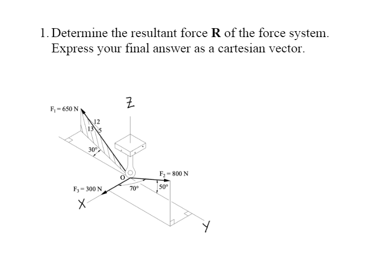 Solved 1. Determine The Resultant Force R Of The Force | Chegg.com