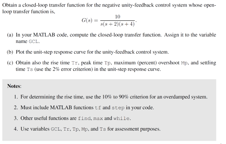 Solved Obtain a closed-loop transfer function for the | Chegg.com