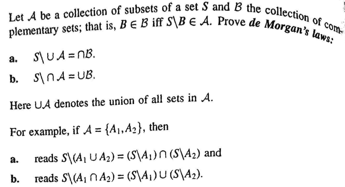 Solved Let A Be A Collection Of Subsets Of A Set S And B The | Chegg.com