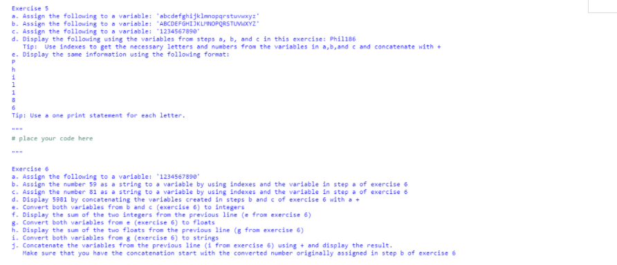 Solved Exercise 5 2. Assign the following to a variable: | Chegg.com