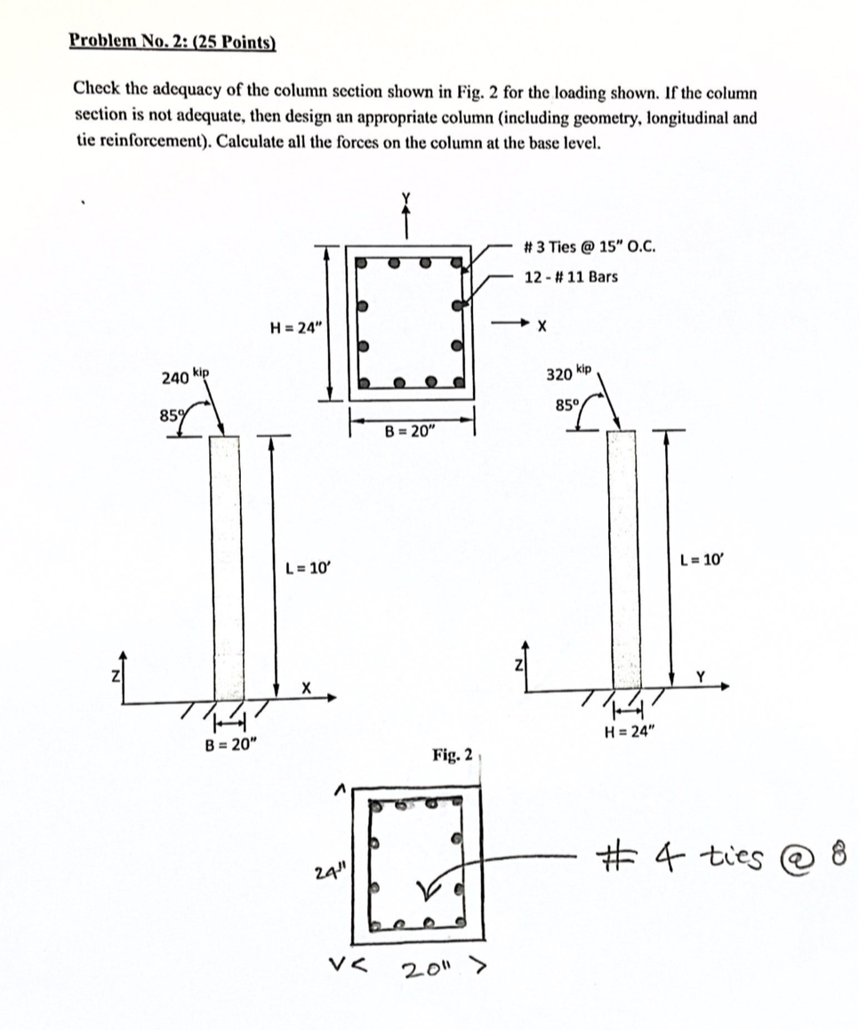 Solved Check the adequacy of the column section shown in | Chegg.com